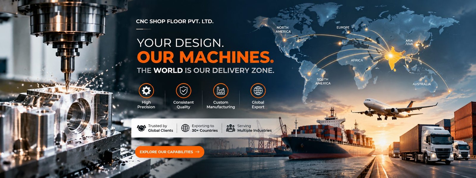 CNC Shop Floor Pvt. Ltd. — your design, our machines, delivered worldwide